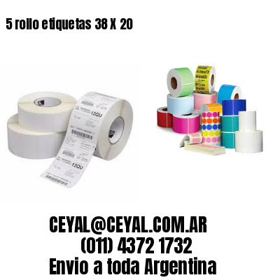 5 rollo etiquetas 38 X 20