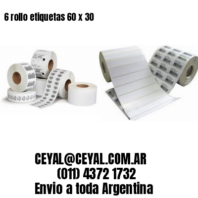6 rollo etiquetas 60 x 30
