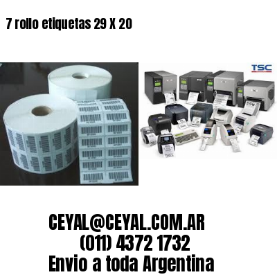 7 rollo etiquetas 29 X 20