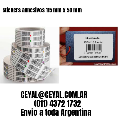 stickers adhesivos 115 mm x 50 mm