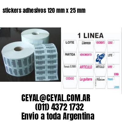 stickers adhesivos 120 mm x 25 mm