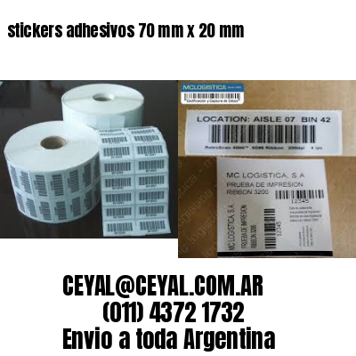 stickers adhesivos 70 mm x 20 mm