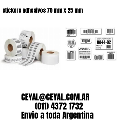 stickers adhesivos 70 mm x 25 mm