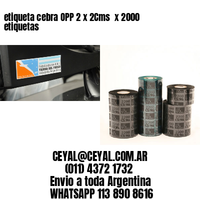 etiqueta cebra OPP 2 x 2Cms  x 2000 etiquetas