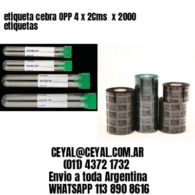 etiqueta cebra OPP 4 x 2Cms  x 2000 etiquetas