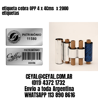etiqueta cebra OPP 4 x 4Cms  x 2000 etiquetas
