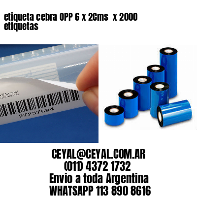 etiqueta cebra OPP 6 x 2Cms  x 2000 etiquetas