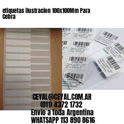 etiquetas ilustracion 100x100Mm Para Cebra