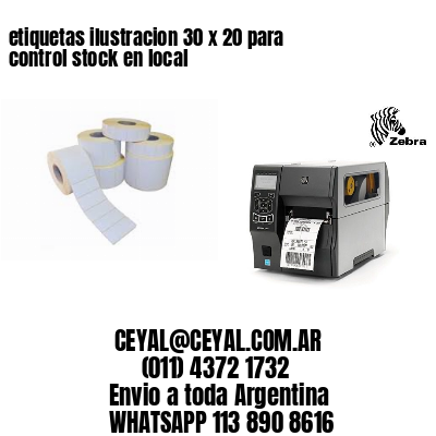 etiquetas ilustracion 30 x 20 para control stock en local