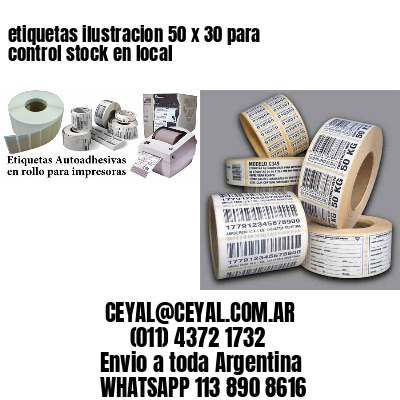 etiquetas ilustracion 50 x 30 para control stock en local