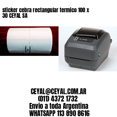 sticker cebra rectangular termico 100 x 30 CEYAL SA