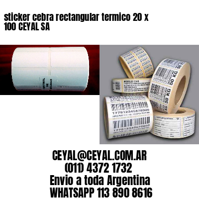 sticker cebra rectangular termico 20 x 100 CEYAL SA
