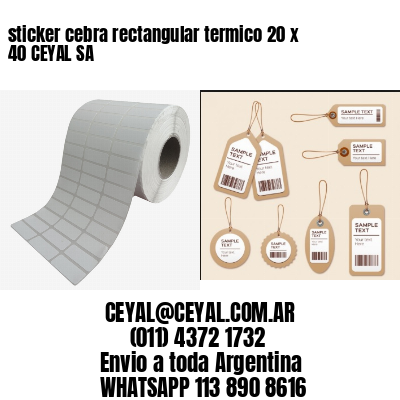 sticker cebra rectangular termico 20 x 40 CEYAL SA
