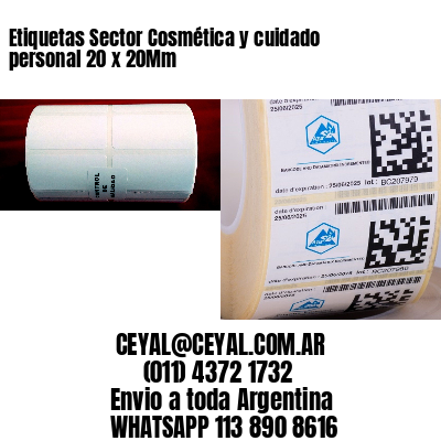 Etiquetas Sector Cosmética y cuidado personal 20 x 20Mm