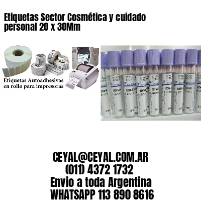Etiquetas Sector Cosmética y cuidado personal 20 x 30Mm