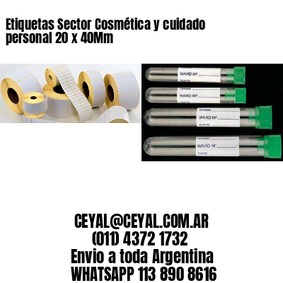 Etiquetas Sector Cosmética y cuidado personal 20 x 40Mm