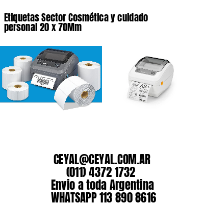 Etiquetas Sector Cosmética y cuidado personal 20 x 70Mm
