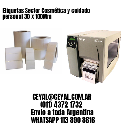 Etiquetas Sector Cosmética y cuidado personal 30 x 100Mm