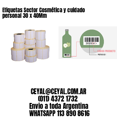Etiquetas Sector Cosmética y cuidado personal 30 x 40Mm