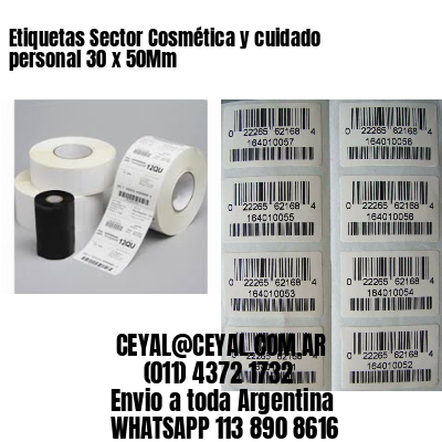 Etiquetas Sector Cosmética y cuidado personal 30 x 50Mm