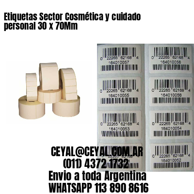 Etiquetas Sector Cosmética y cuidado personal 30 x 70Mm