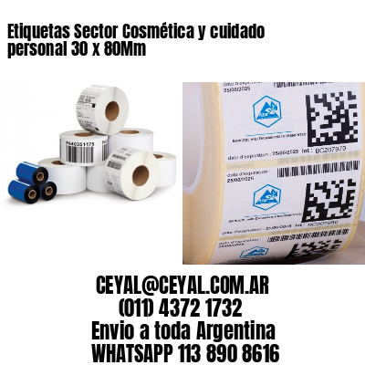Etiquetas Sector Cosmética y cuidado personal 30 x 80Mm