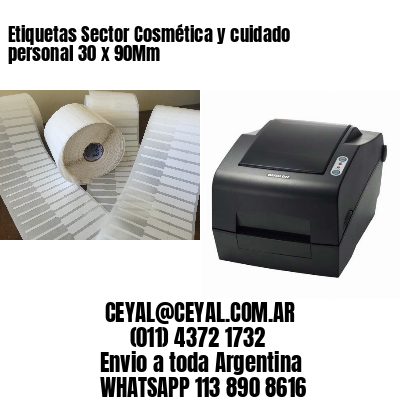 Etiquetas Sector Cosmética y cuidado personal 30 x 90Mm