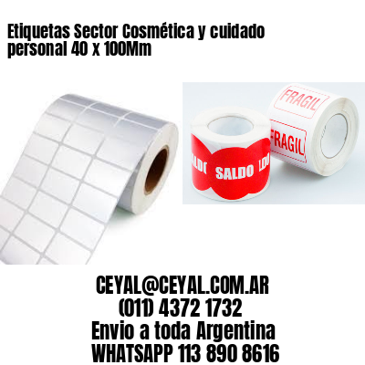 Etiquetas Sector Cosmética y cuidado personal 40 x 100Mm