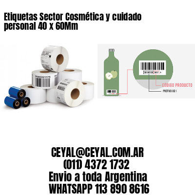Etiquetas Sector Cosmética y cuidado personal 40 x 60Mm