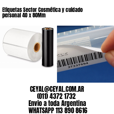 Etiquetas Sector Cosmética y cuidado personal 40 x 80Mm