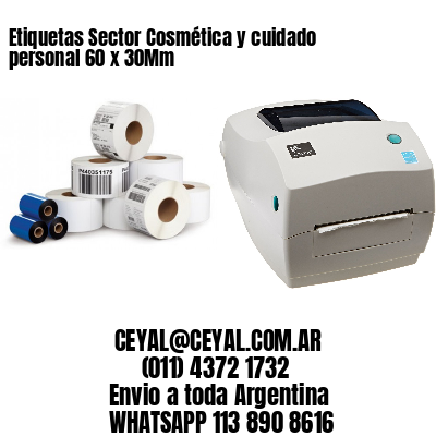Etiquetas Sector Cosmética y cuidado personal 60 x 30Mm