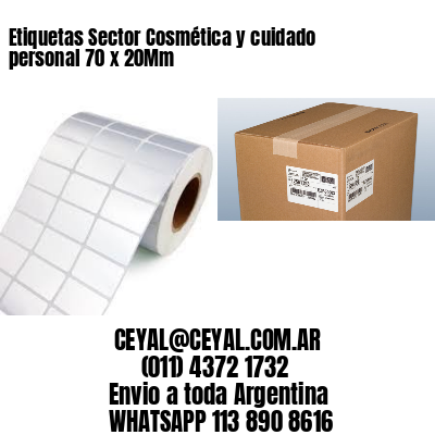 Etiquetas Sector Cosmética y cuidado personal 70 x 20Mm