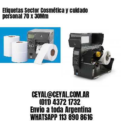 Etiquetas Sector Cosmética y cuidado personal 70 x 30Mm
