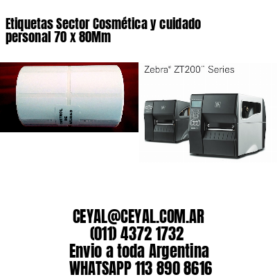 Etiquetas Sector Cosmética y cuidado personal 70 x 80Mm