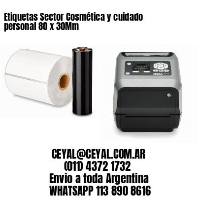 Etiquetas Sector Cosmética y cuidado personal 80 x 30Mm