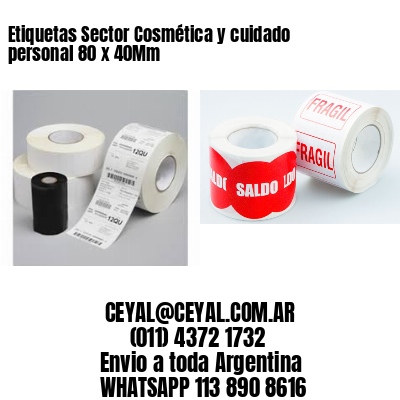 Etiquetas Sector Cosmética y cuidado personal 80 x 40Mm