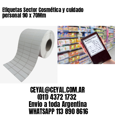 Etiquetas Sector Cosmética y cuidado personal 90 x 70Mm