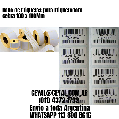 Rollo de Etiquetas para Etiquetadora cebra 100 x 100Mm