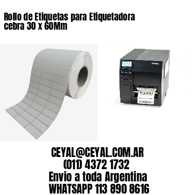 Rollo de Etiquetas para Etiquetadora cebra 30 x 60Mm
