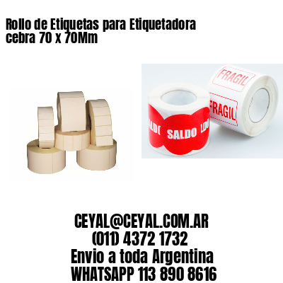 Rollo de Etiquetas para Etiquetadora cebra 70 x 70Mm