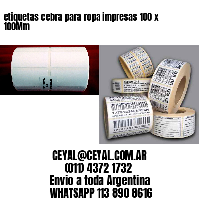 etiquetas cebra para ropa impresas 100 x 100Mm