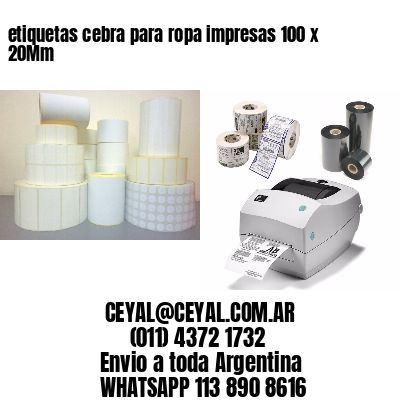 etiquetas cebra para ropa impresas 100 x 20Mm