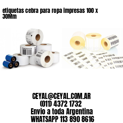 etiquetas cebra para ropa impresas 100 x 30Mm