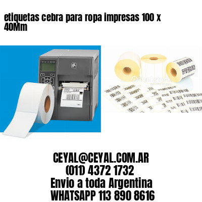 etiquetas cebra para ropa impresas 100 x 40Mm