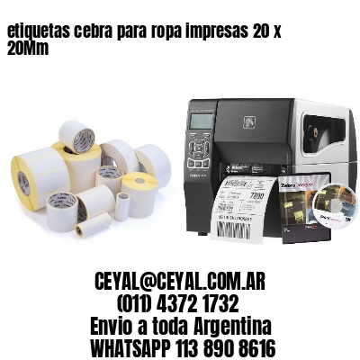 etiquetas cebra para ropa impresas 20 x 20Mm