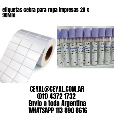 etiquetas cebra para ropa impresas 20 x 90Mm