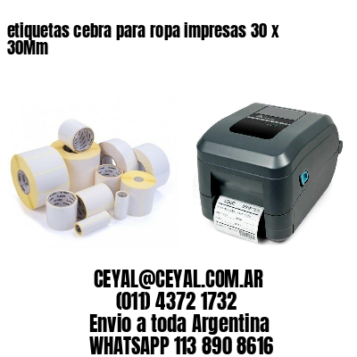 etiquetas cebra para ropa impresas 30 x 30Mm