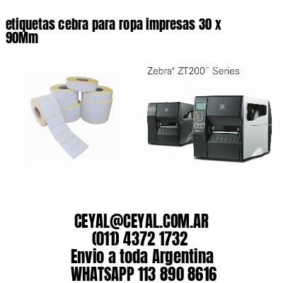 etiquetas cebra para ropa impresas 30 x 90Mm