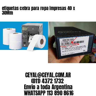 etiquetas cebra para ropa impresas 40 x 30Mm