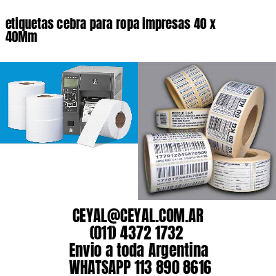 etiquetas cebra para ropa impresas 40 x 40Mm